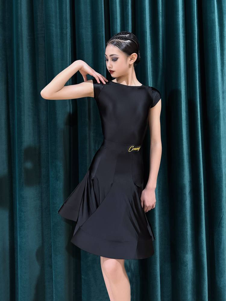 Conny summer new Latin dance contest service actress performance dance skirt children's standard stipulate short sleeves
