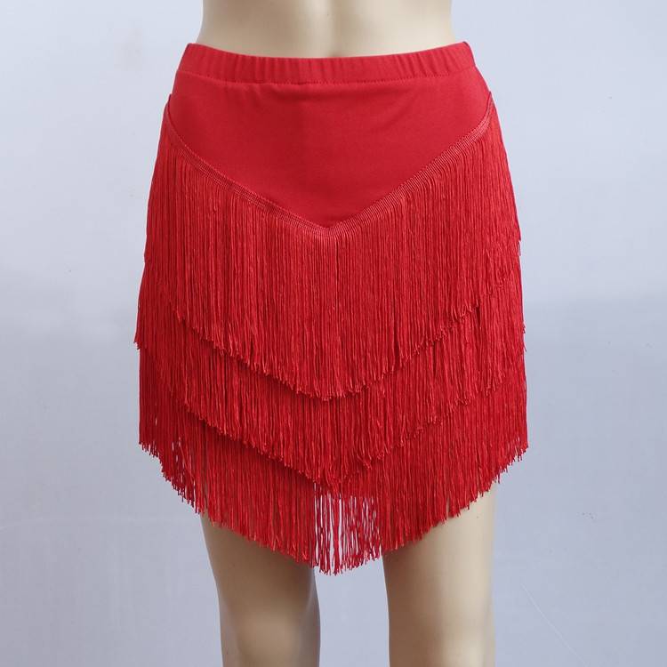 Latin dance skirt adult skirt girls Liu Su short skirt women's suit square dance exercise uniform skirt