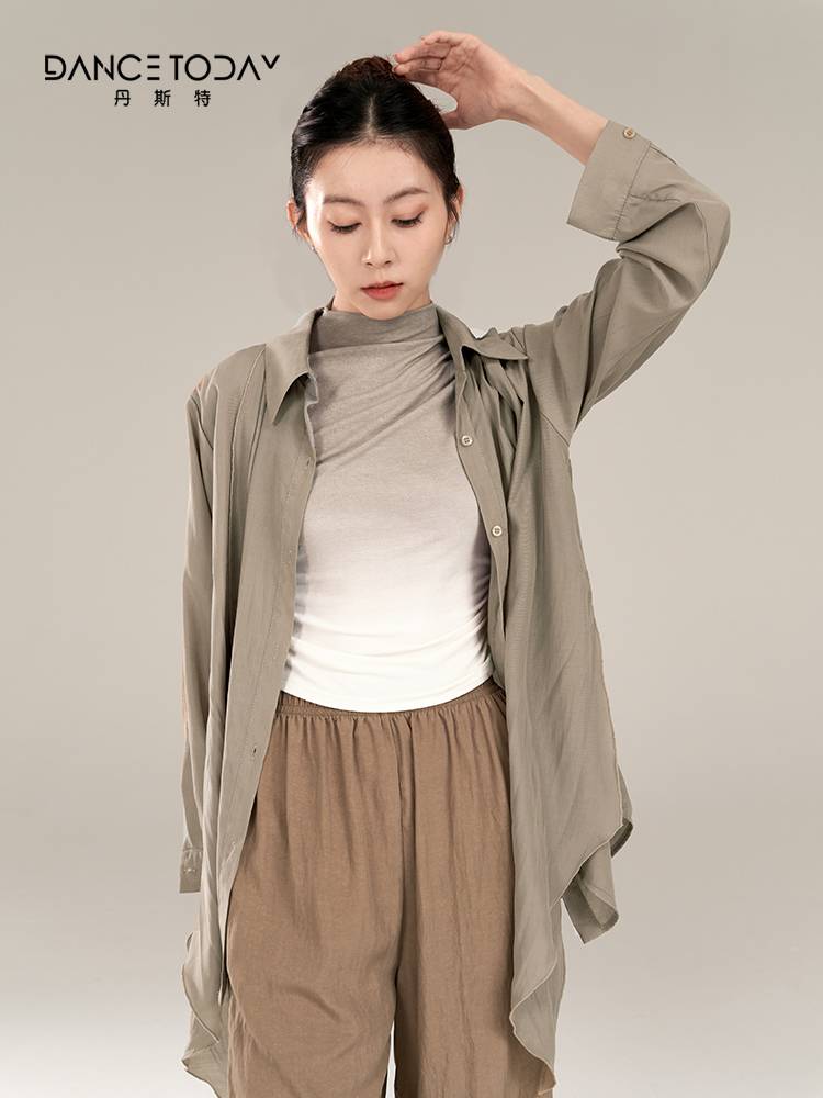 Dancetoday Modern Dance Female 2024 Summer Gradient Short Sleeve Top Together Training Services