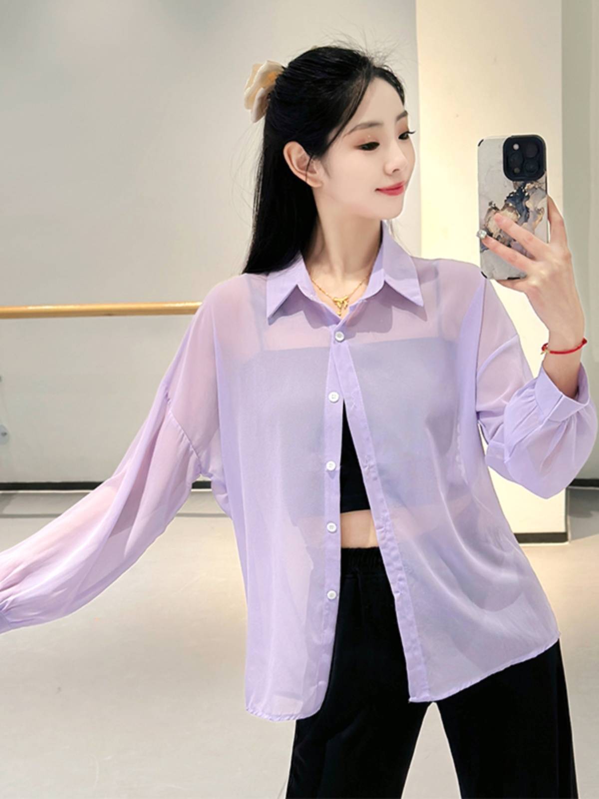 Large size modern dance classical dance female adult shirt training service body training service Chinese dance exercise performance service
