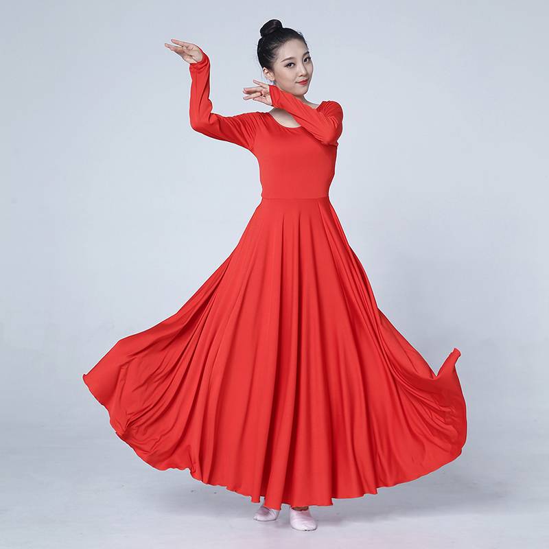 2019 autumn and winter new adult female modern dance Xinjiang ballet opening dance L, performance, long skirt, big skirt