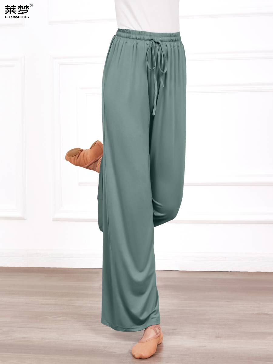 Modern dance exercises Chinese ancient style men and women in summer, high waist, thin legs, lean legs training long pants yoga straight pants