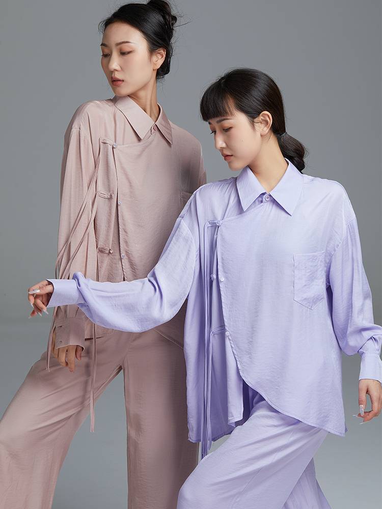 Gorgeous Solo Show Classical Dance Loose Loose and Sely Sleeve Shirt Practice Female Chinese Dance Modern Dance Form Switzer