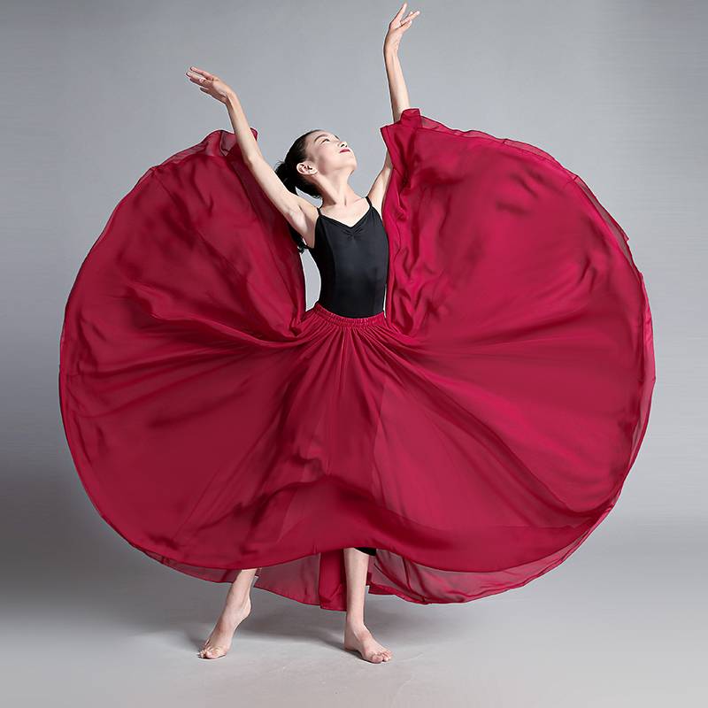 Children's 720 -degree big skirt dance photo photo, shelter skirt girl classical modern dance exercise long skirt