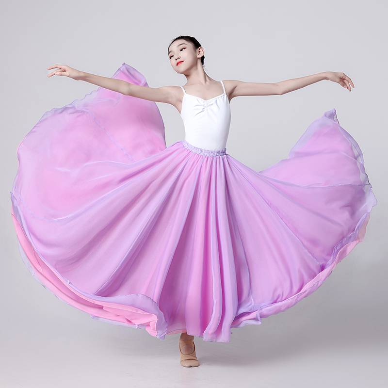 Children's 720 -degree big skirt dance photo photo, shelter skirt girl classical modern dance exercise long skirt