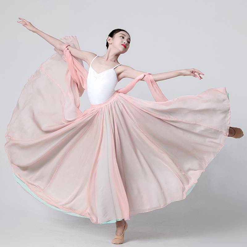 Children's 720 -degree big skirt dance photo photo, shelter skirt girl classical modern dance exercise long skirt