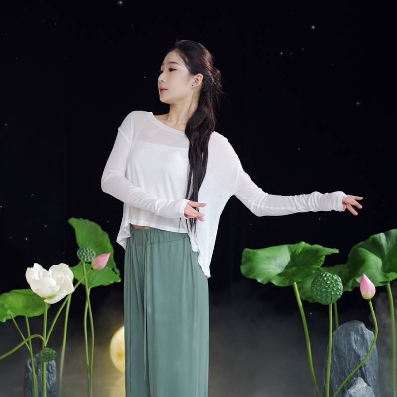Modern dance clothing adult women's jacket loose jersey practice dance birthday often wear 2024 summer new models