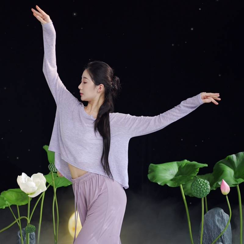 Modern dance clothing adult women's jacket loose jersey practice dance birthday often wear 2024 summer new models