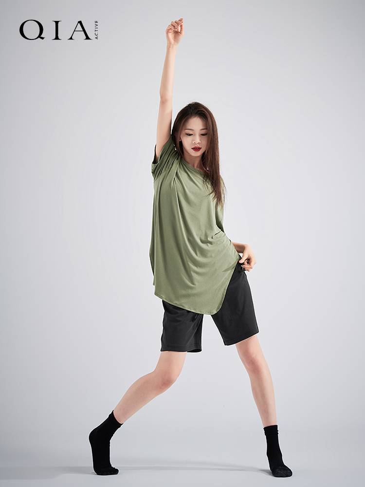 Qia Modern Dance Dance Funny Female Women's Daily Performing Modal Short -sleeved Top Dance Dance Dress Performance