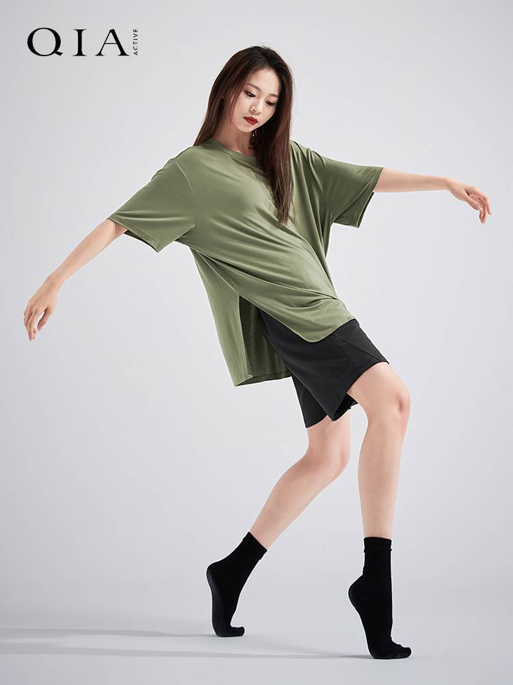 Qia Modern Dance Dance Funny Female Women's Daily Performing Modal Short -sleeved Top Dance Dance Dress Performance