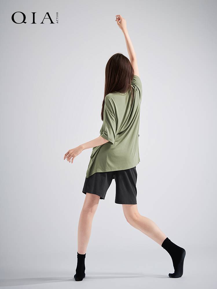 Qia Modern Dance Dance Funny Female Women's Daily Performing Modal Short -sleeved Top Dance Dance Dress Performance