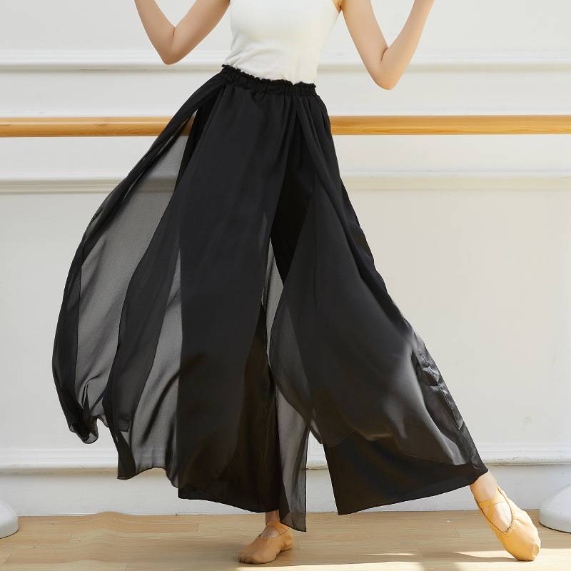 Modern dance clothing dance pants female Chinese classical dance top clothes, elegant body, loose practice, practice dance wide -leg pants