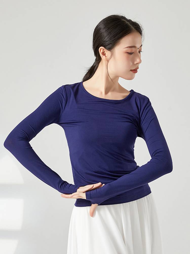 Modern dance exercise suit show clothes Modal dance clothing shows thin classical dance long sleeves fingers dancing clothing