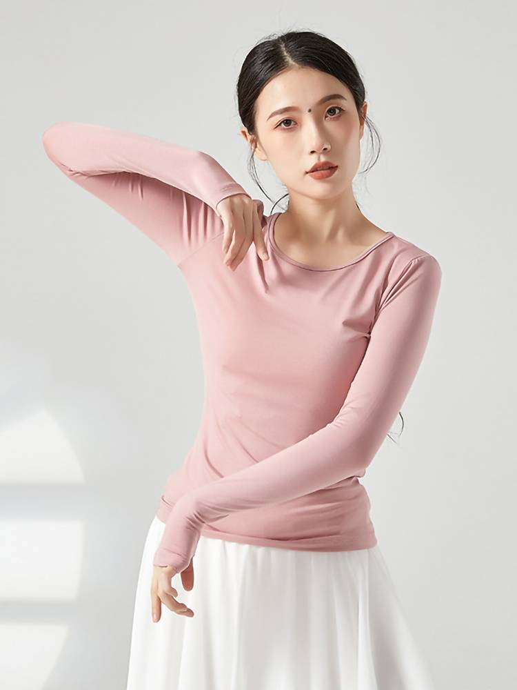 Modern dance exercise suit show clothes Modal dance clothing shows thin classical dance long sleeves fingers dancing clothing