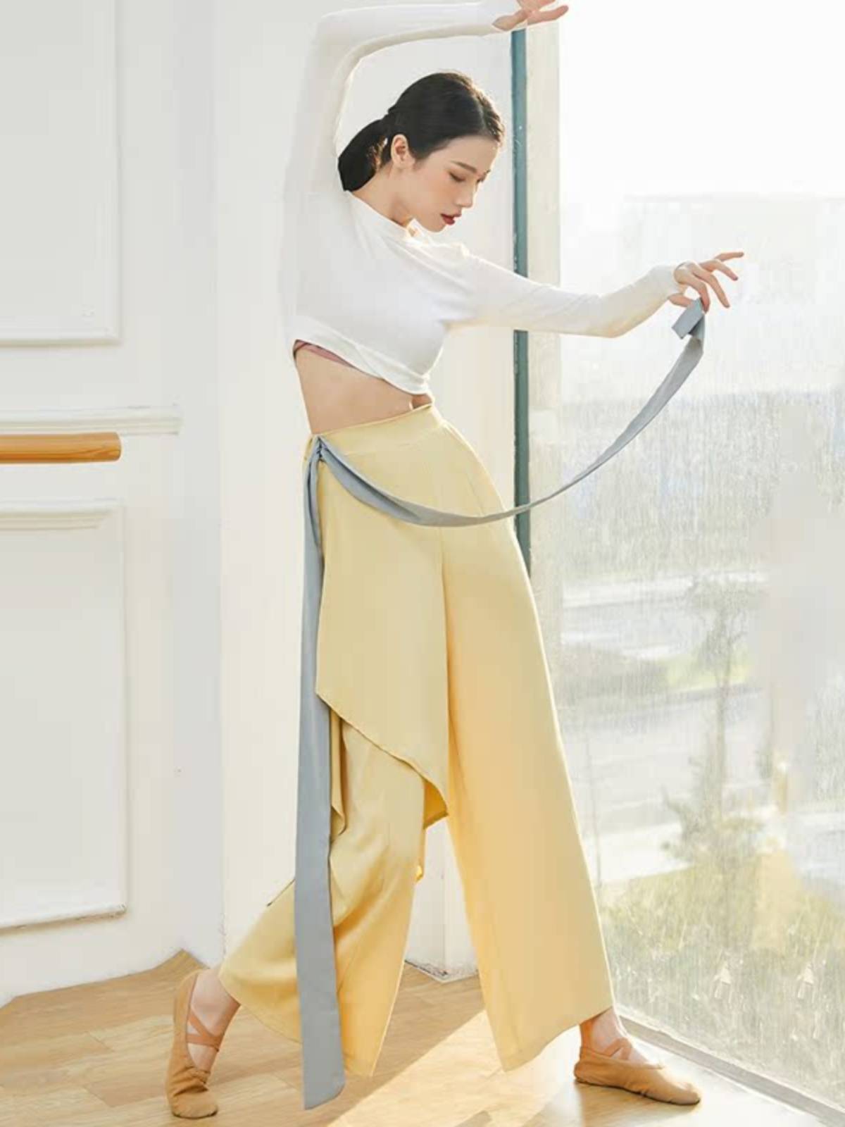 Modern Dance Art Examination Practice Pants Women's Loose and Wide Lead Pants Classical Dance Costume Jazz Play Pine Pine