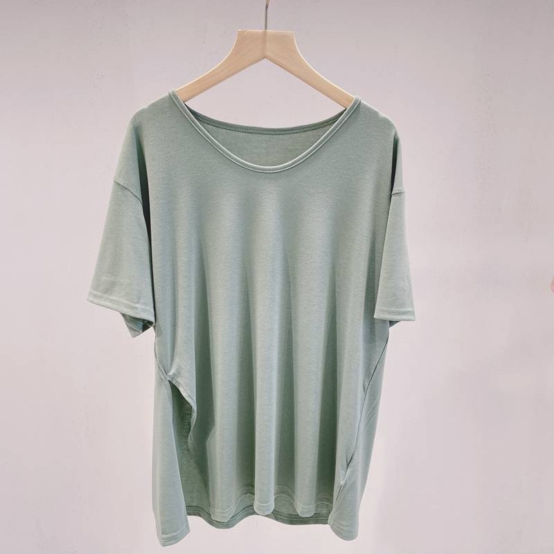 Smille loose and elegant dance service top female modern dance exercise service short -sleeved performance jazz fitness base training uniform