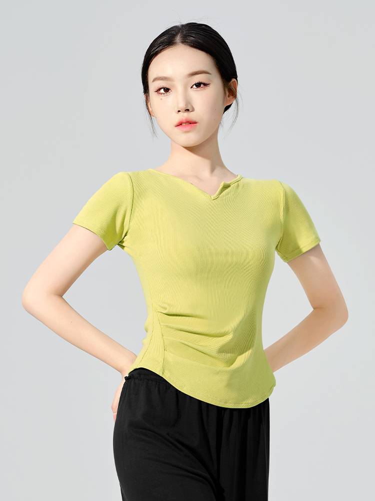 Modern dance top female summer short -sleeved Chinese dance service adult body training base training service classical dance service