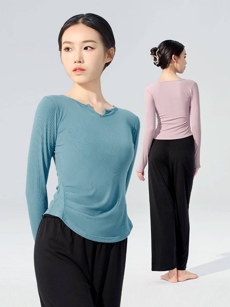 Modern dance top female summer short -sleeved Chinese dance service adult body training base training service classical dance service