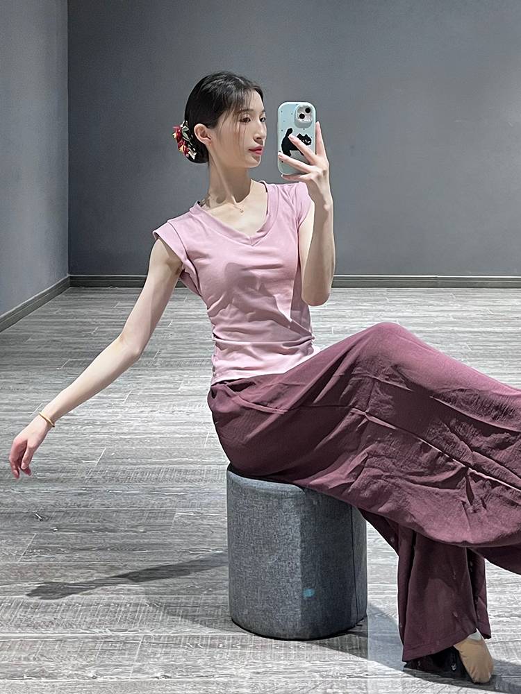 Dance wide -leg pants Modern dance trousers loose and elegant classical dance exercise pants Chinese dance body training suit pants