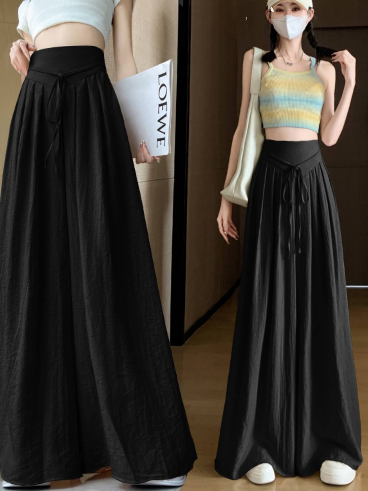 Modern dance pants children's high waist, vertical, wide leg pants, thin classical dance exercise, elegant adult dance pants summer summer