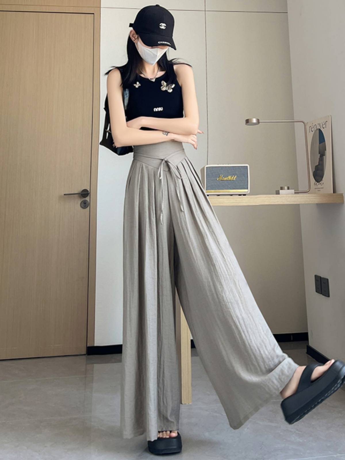 Modern dance pants children's high waist, vertical, wide leg pants, thin classical dance exercise, elegant adult dance pants summer summer