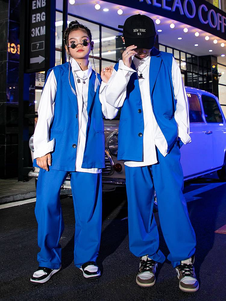 Children's hip -hop performance service tide suit suit modern dance exercise hip -hop set hiphop shirt jazz dance clothing