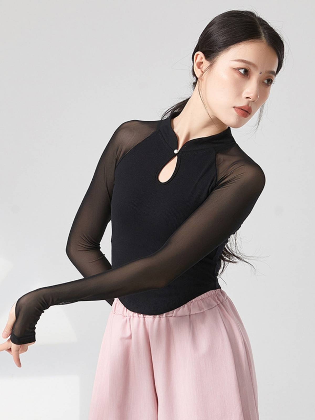 Classical dance clothing temperament slim yarn modern dance performance service training service teacher body rhyme body clothes top