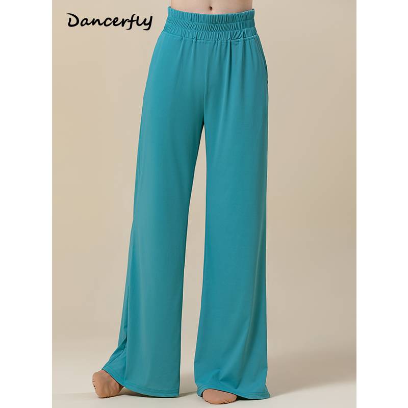 Dancerfly classical dance wide -leg pants adult modern dance exercise dance body training loose straight pants