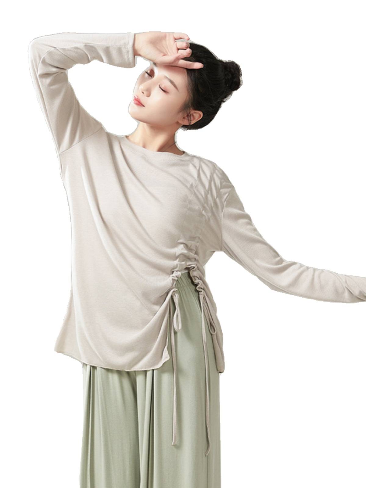 Modern dance exercise service men's and women's classical dance drawing rope loose large size top top art examination body training art test dance service