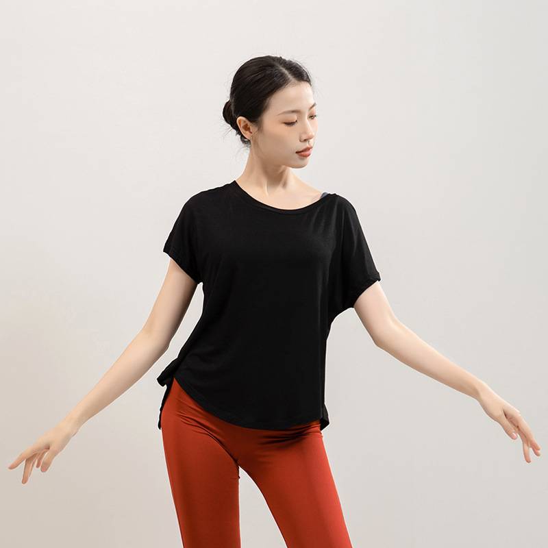 New round neck dance clothing female short -sleeved dance yoga clothes practice clothes loose