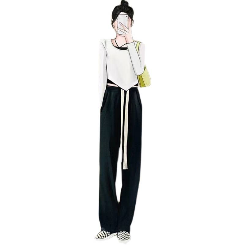 Jazz dance exercise, clothing female adult Jazz exposed navel dance, loose modern fashionable dance performance service autumn clothing tide