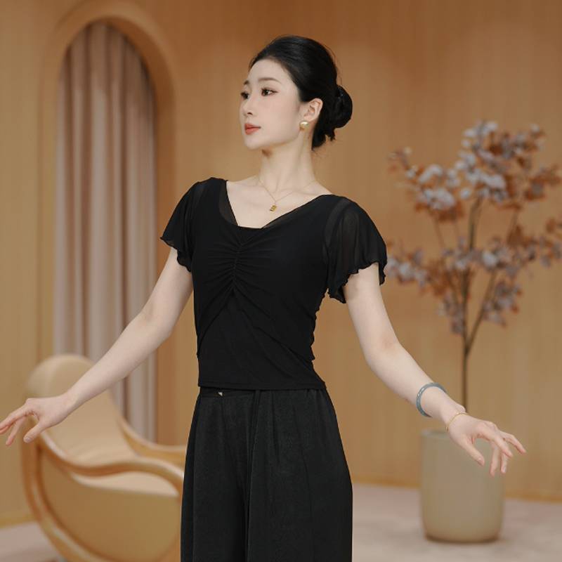 Modern dance service female summer short -sleeved adult shirt thin T -shirt practice dancing dedicated China daily new style