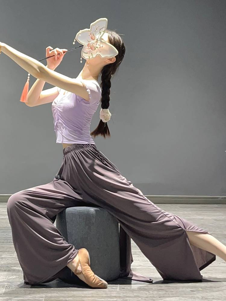 Classical dance short -sleeved dance practice service summer new small flying sleeve dance top female Chinese modern dance body clothes