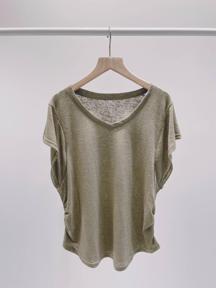 Bamboo cotton loose V -neck dance service female short -sleeved modern dance exercise body training uniforms yoga sportswear