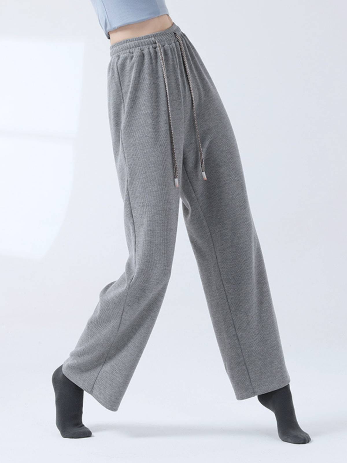 Modern dance lines with straight pants long dance pants adult autumn and winter daily dance training koji training pants