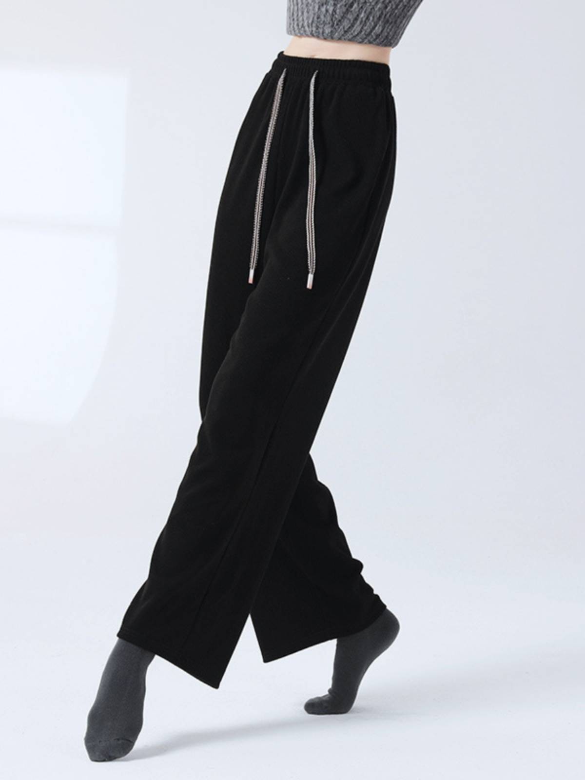 Modern dance lines with straight pants long dance pants adult autumn and winter daily dance training koji training pants