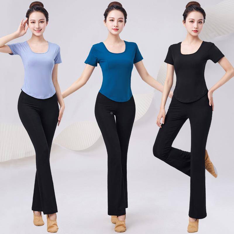 Customized dance practice service female Modal top modern dance clothes, loose wide -leg pants Chinese dance art test clothes