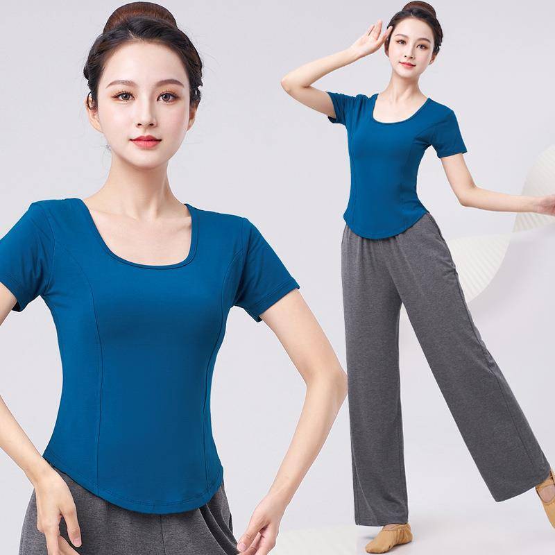 Customized dance practice service female Modal top modern dance clothes, loose wide -leg pants Chinese dance art test clothes