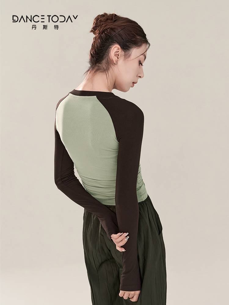 Dancetoday Modern Dance Practice Service Autumn Piece Shoulder Long Sleeve Character Daily Piercing Terring Training Female Women
