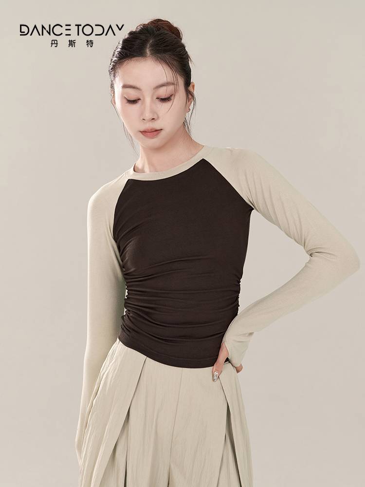 Dancetoday Modern Dance Practice Service Autumn Piece Shoulder Long Sleeve Character Daily Piercing Terring Training Female Women