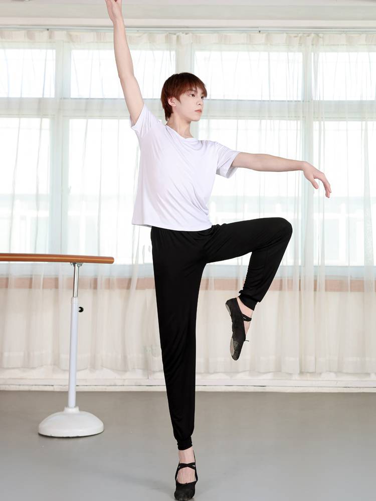 Dance practice uniform Boys suit loose adult art test Chinese modern dance Modal black figure jacket