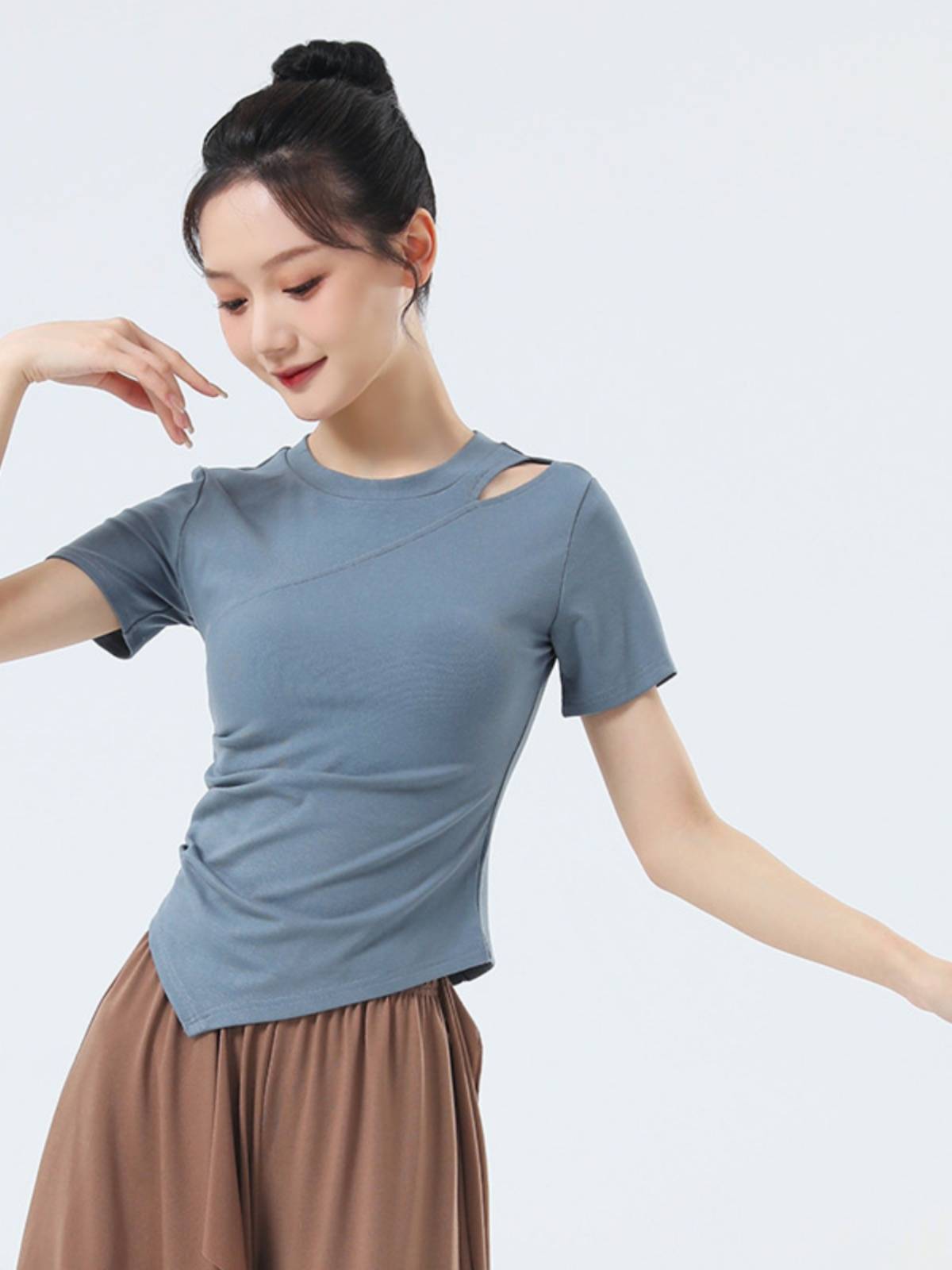 Modern Dance Practice Female 2024 Summer New Dance Short Sleeve Slim Classical Dance Classical Training Top