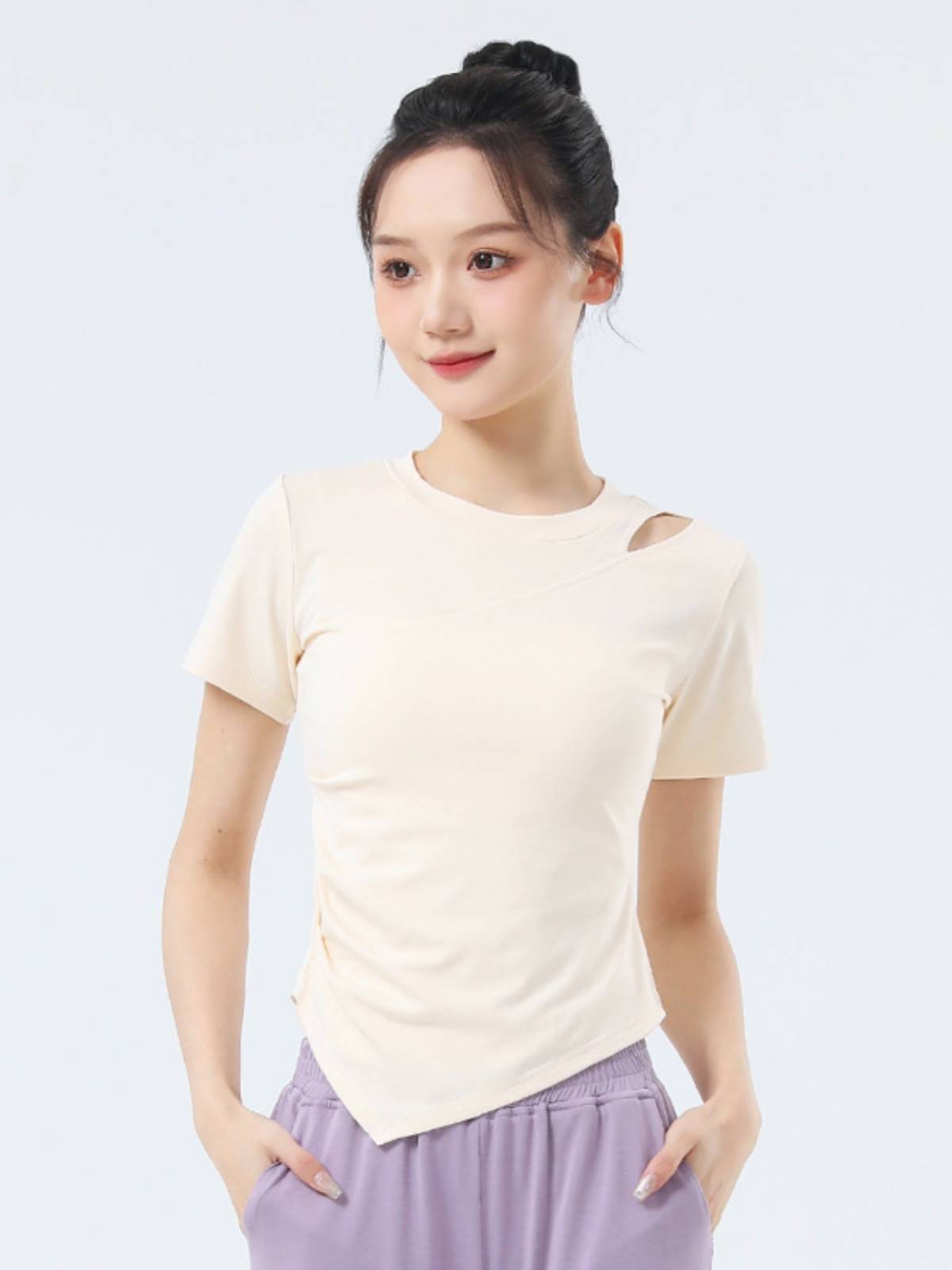 Modern Dance Practice Female 2024 Summer New Dance Short Sleeve Slim Classical Dance Classical Training Top