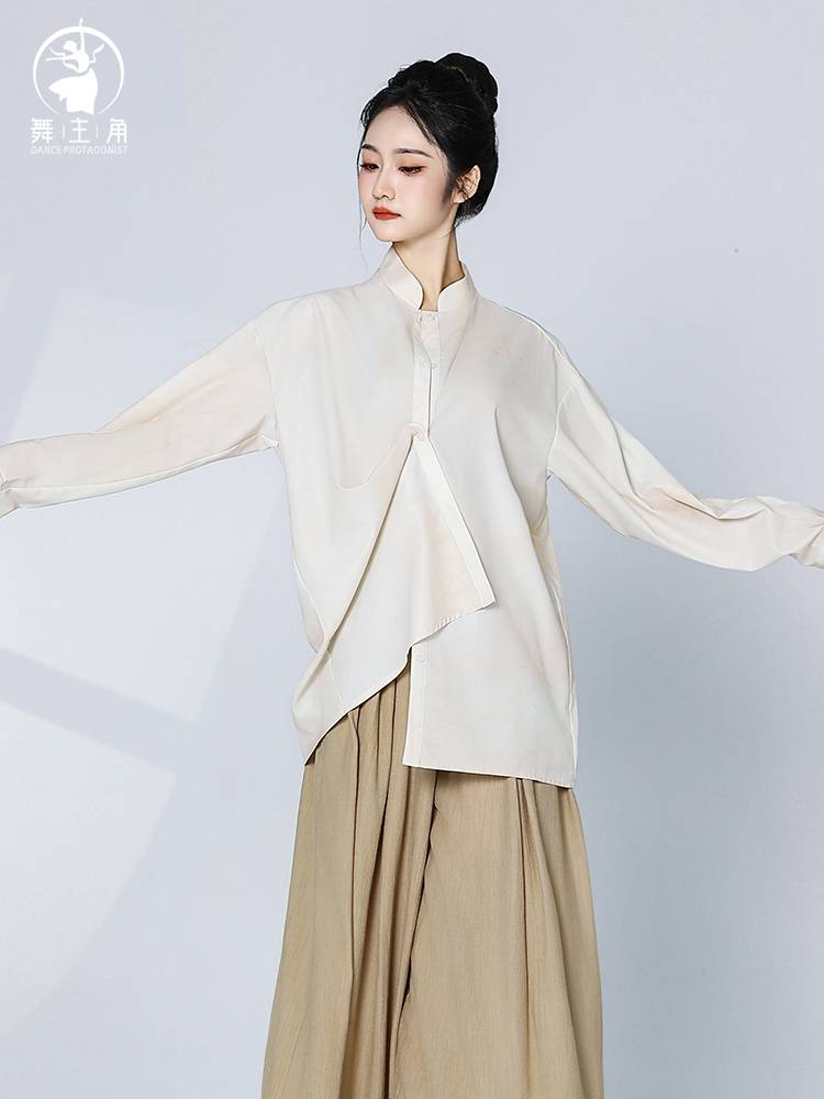 Summer dance protagonist Modern Dance Loose Shirt Dance Dance Classical Dance long -sleeved cardigan can wear clothes to practice clothes everyday