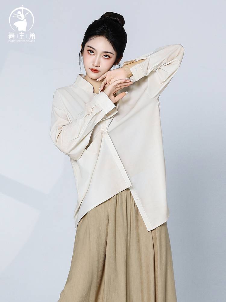 Summer dance protagonist Modern Dance Loose Shirt Dance Dance Classical Dance long -sleeved cardigan can wear clothes to practice clothes everyday