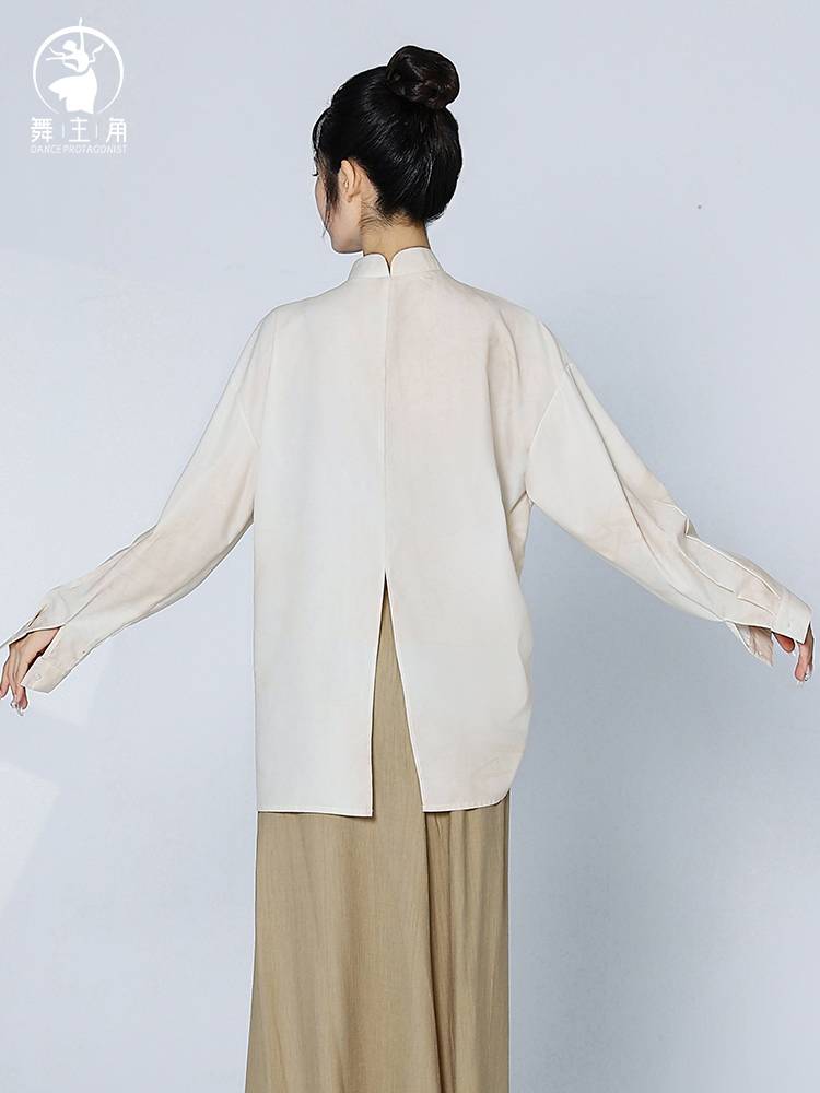 Summer dance protagonist Modern Dance Loose Shirt Dance Dance Classical Dance long -sleeved cardigan can wear clothes to practice clothes everyday