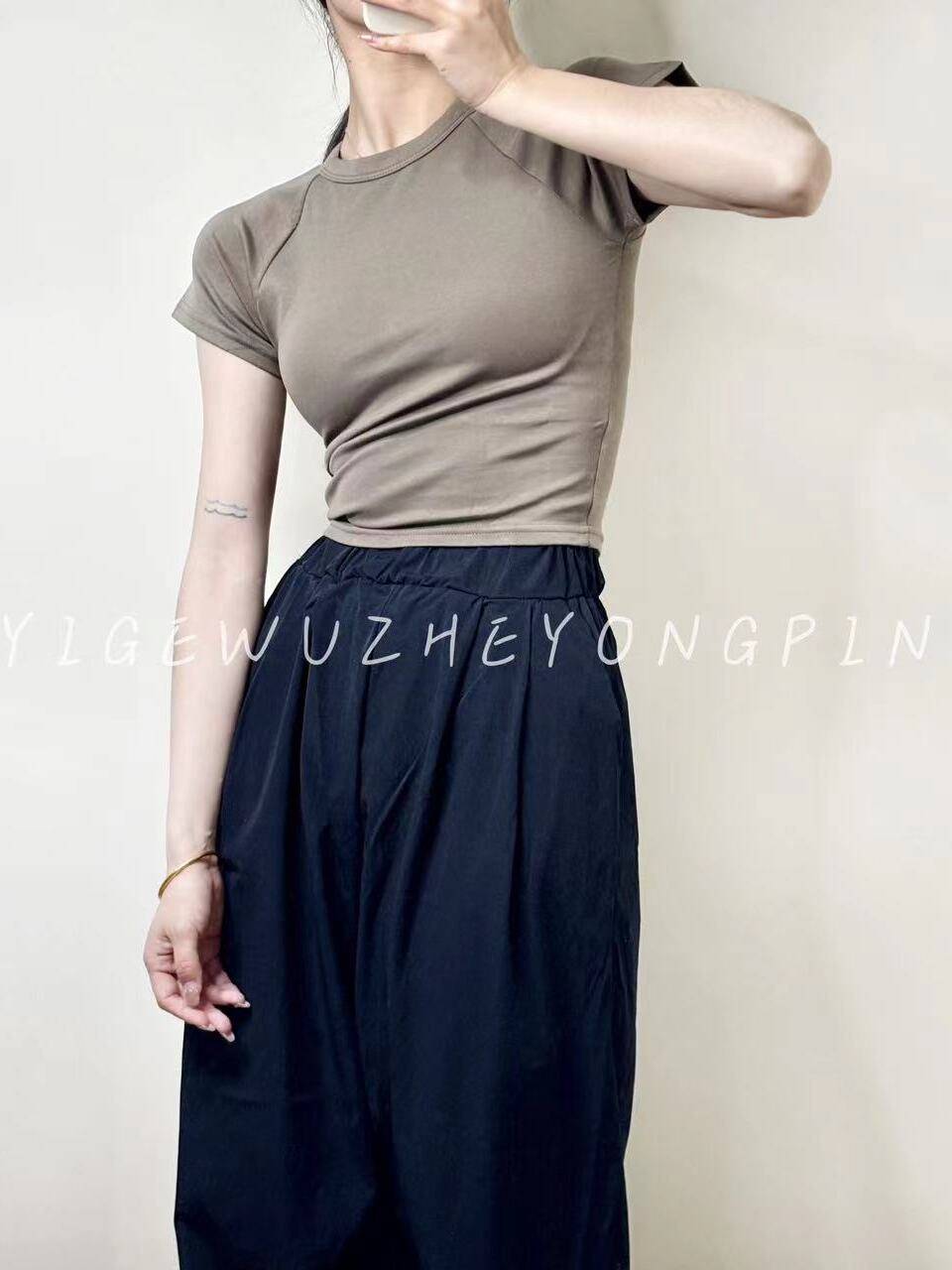 Yige dance service short -sleeved modern dance suit ballet training uniform short slim yoga service simple wild ethnic women