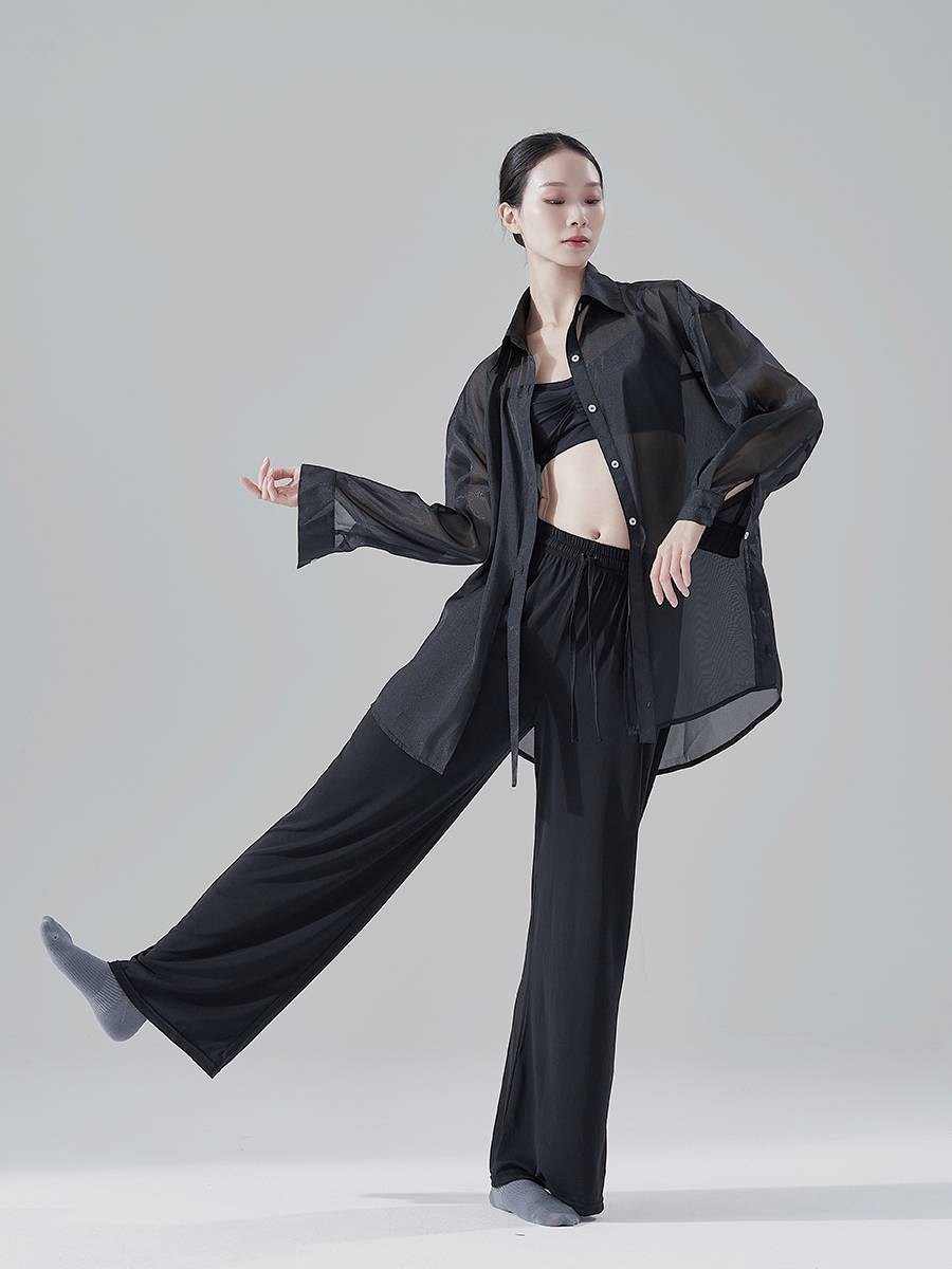Summer modern dance exercise, loose shirt, shirt, dance pants, elegant classical dance, better to see a suit