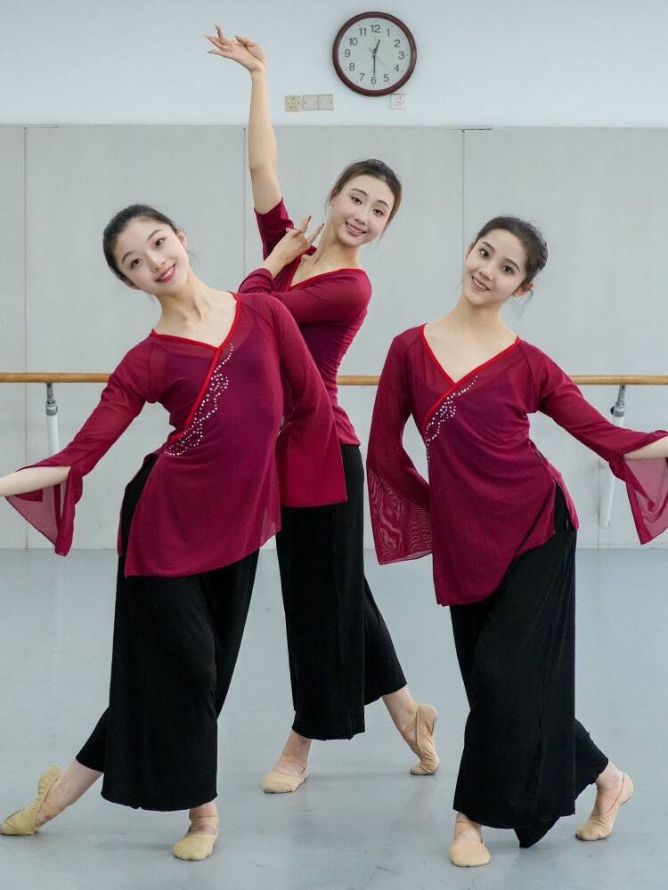 Bei Dance The same classical dance ginematic clothes practice service transition color gradients with elegant short -sleeved top dance dance women