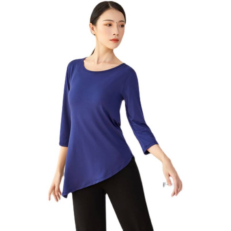Seven -point sleeve split loose top, irregular yoga service, modern dance exercise, body dance service